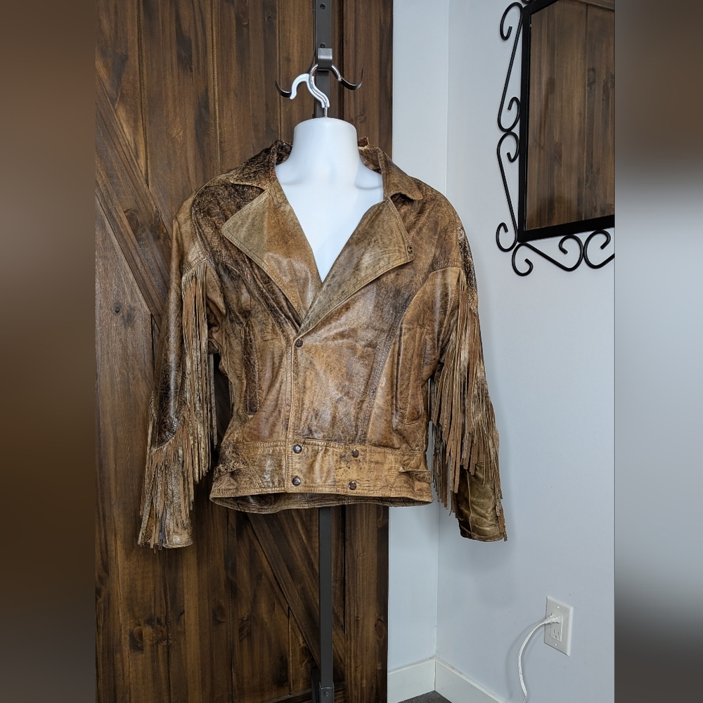Men's Brown Fringe Leather Jacket